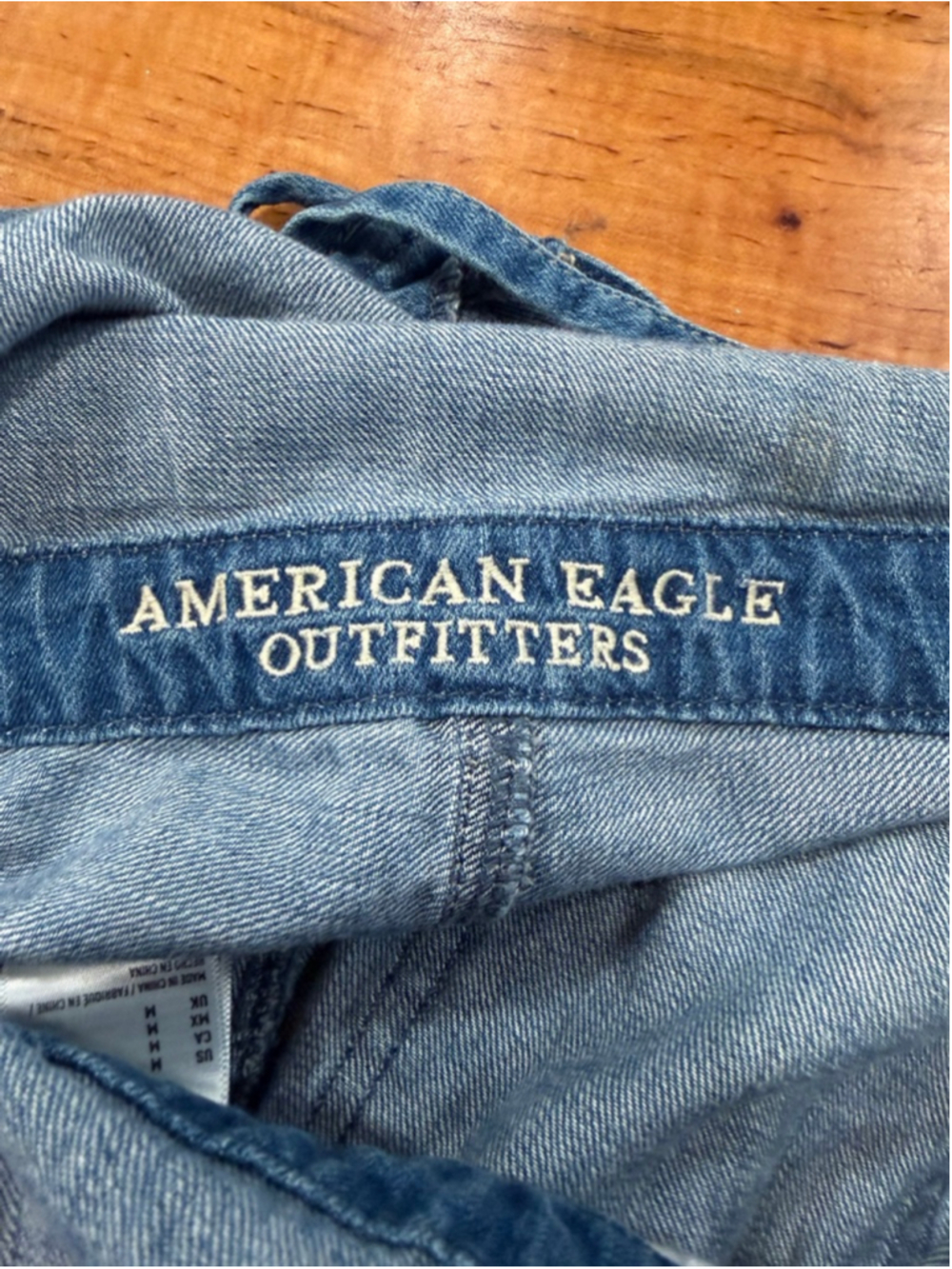 American Eagle Denim Romper Shortalls Halter Neck Button Front Blue Medium - Picture 6 of 11